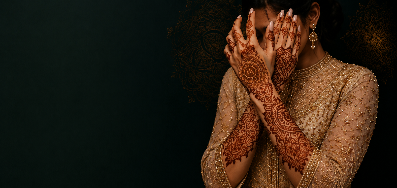 Bridal mehndi covering both hands in fine detail